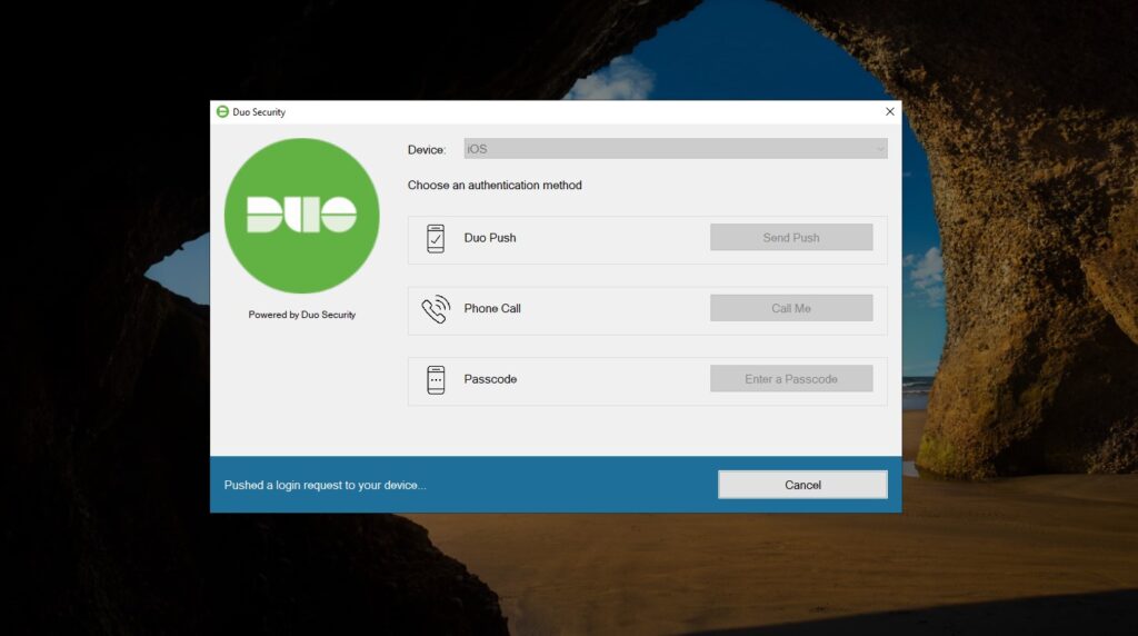 DUO Windows MFA Login